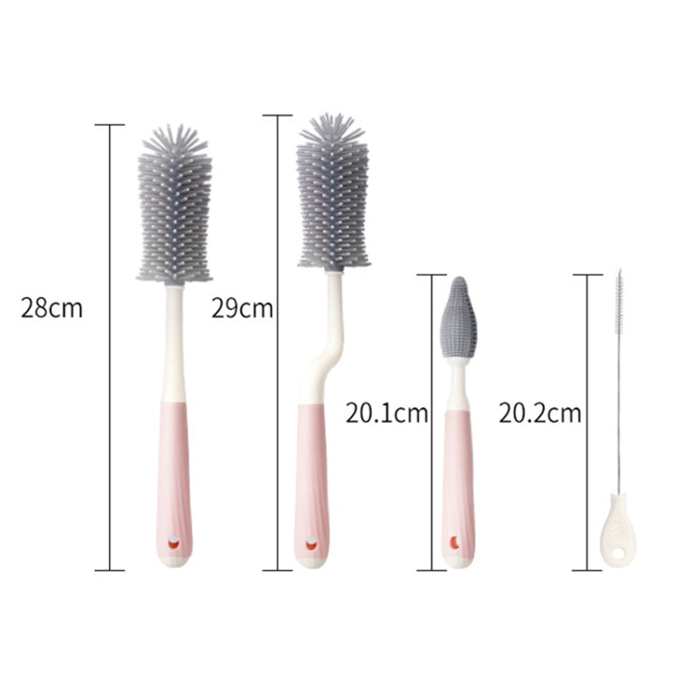 Silicone Rotating Multifunction Cleaning Cup Brush Set Bottle Nipple Straw Cleaner Brush
