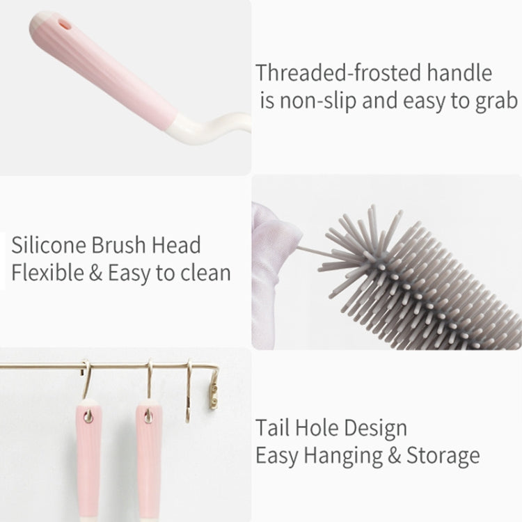 Silicone Rotating Multifunction Cleaning Cup Brush Set Bottle Nipple Straw Cleaner Brush