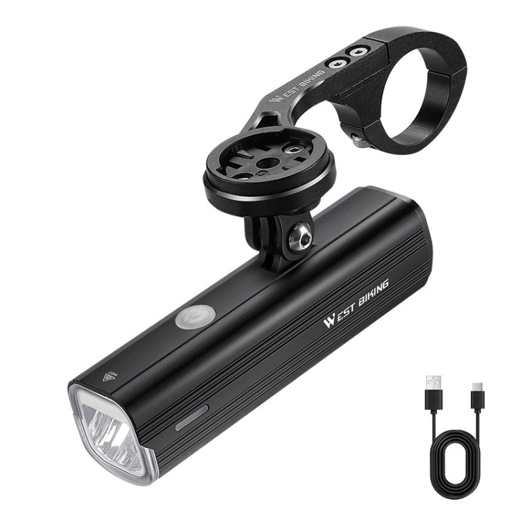 WEST BIKING Bicycle High Lumen Type-C Aluminum Alloy Headlight, Specification: Light + Aluminum Alloy Computer Holder