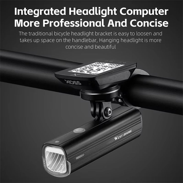 WEST BIKING Bicycle High Lumen Type-C Aluminum Alloy Headlight, Specification: Light Without Holder