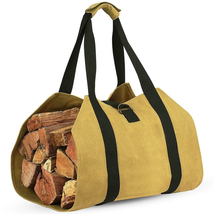 Outdoor Large Capacity Firewood Storage Bag Portable And Durable Logging Kit, Style: 12A Canvas