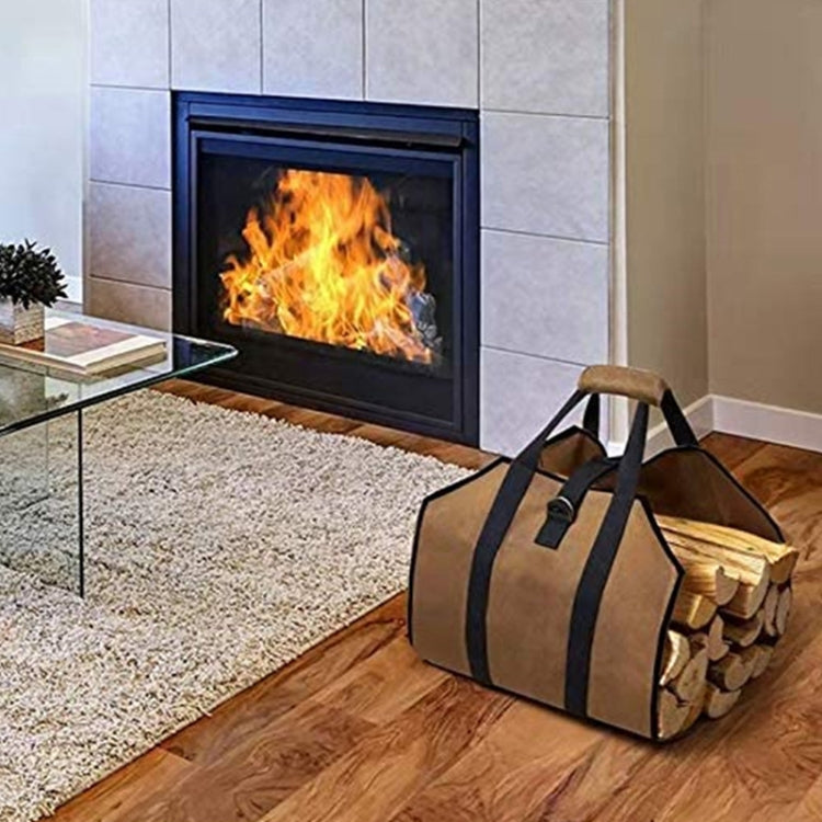Outdoor Large Capacity Firewood Storage Bag Portable And Durable Logging Kit, Style: 600D PVC