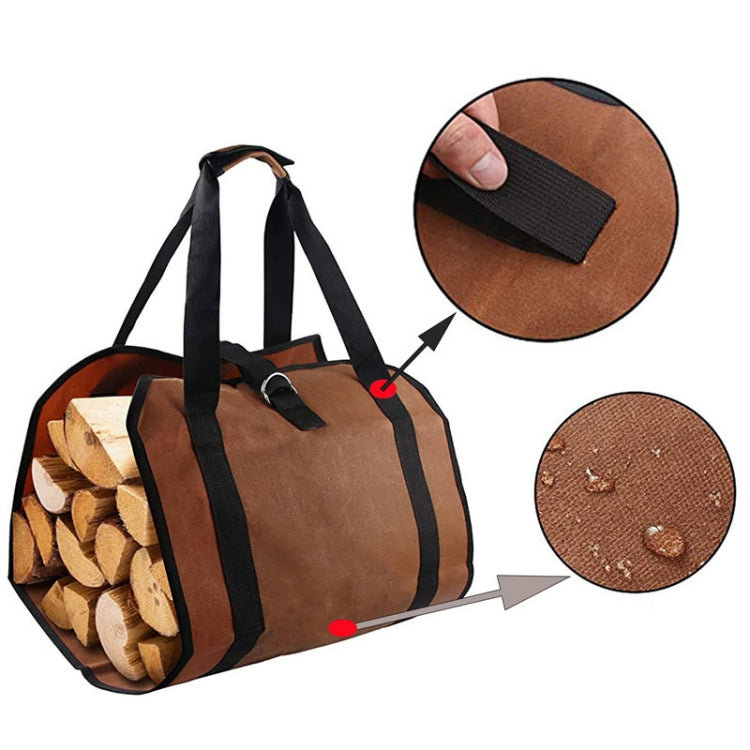 Outdoor Large Capacity Firewood Storage Bag Portable And Durable Logging Kit, Style: 12A Canvas