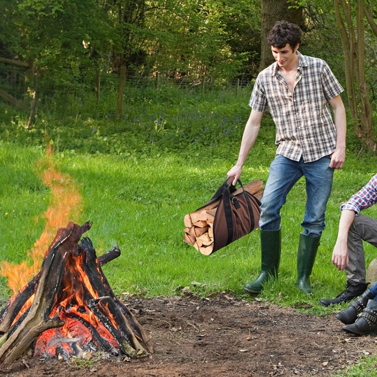Outdoor Large Capacity Firewood Storage Bag Portable And Durable Logging Kit, Style: 12A Canvas