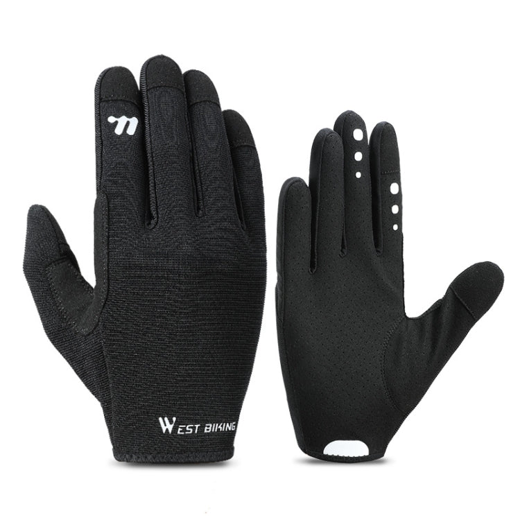 WEST BIKING Cycling Anti-slip Breathable Touch Screen Gloves, Size: M - Black