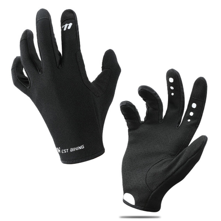 WEST BIKING Cycling Anti-slip Breathable Touch Screen Gloves, Size: XXL - Black