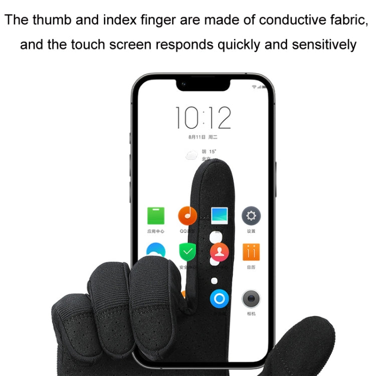 WEST BIKING Cycling Anti-slip Breathable Touch Screen Gloves, Size: L - Black