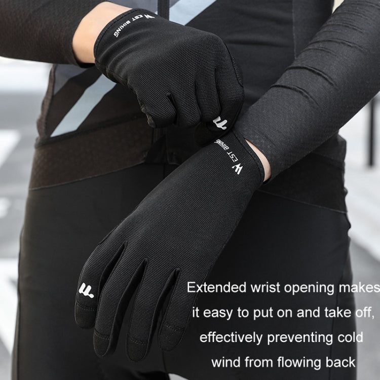 WEST BIKING Cycling Anti-slip Breathable Touch Screen Gloves, Size: XL - Black