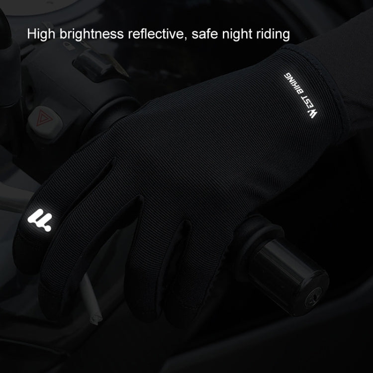 WEST BIKING Cycling Anti-slip Breathable Touch Screen Gloves, Size: L - Black