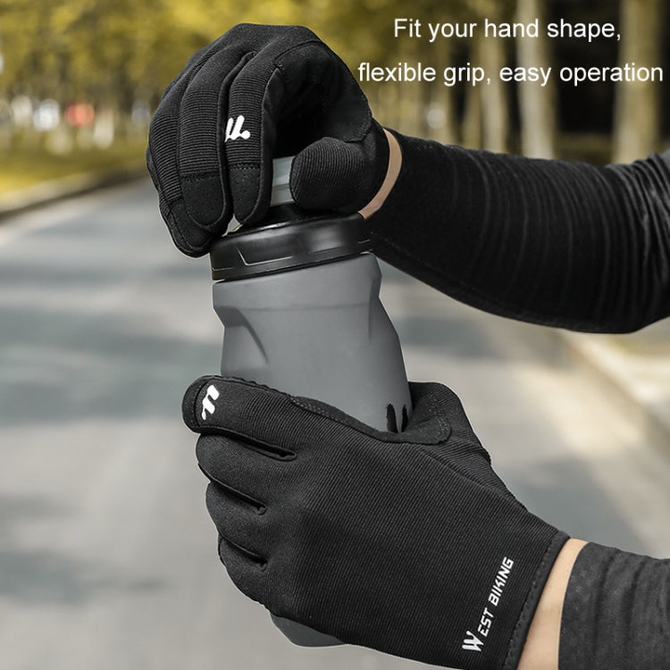 WEST BIKING Cycling Anti-slip Breathable Touch Screen Gloves, Size: XL - Black