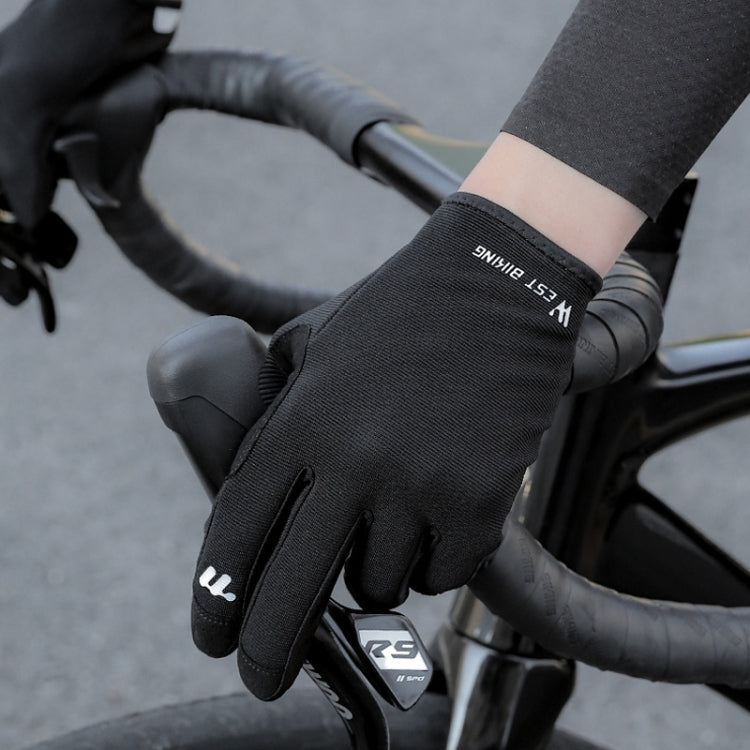 WEST BIKING Cycling Anti-slip Breathable Touch Screen Gloves, Size: M - Black
