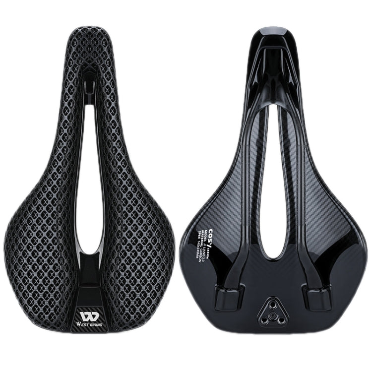 WEST BIKING Road Bicycle Carbon Fiber Ultralight Breathable Seat - Black