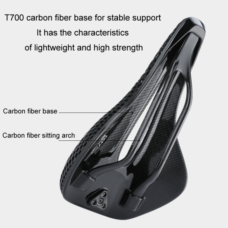 WEST BIKING Road Bicycle Carbon Fiber Ultralight Breathable Seat - Black
