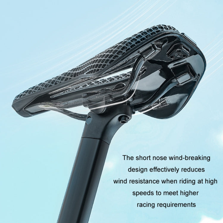 WEST BIKING Road Bicycle Carbon Fiber Ultralight Breathable Seat - Black