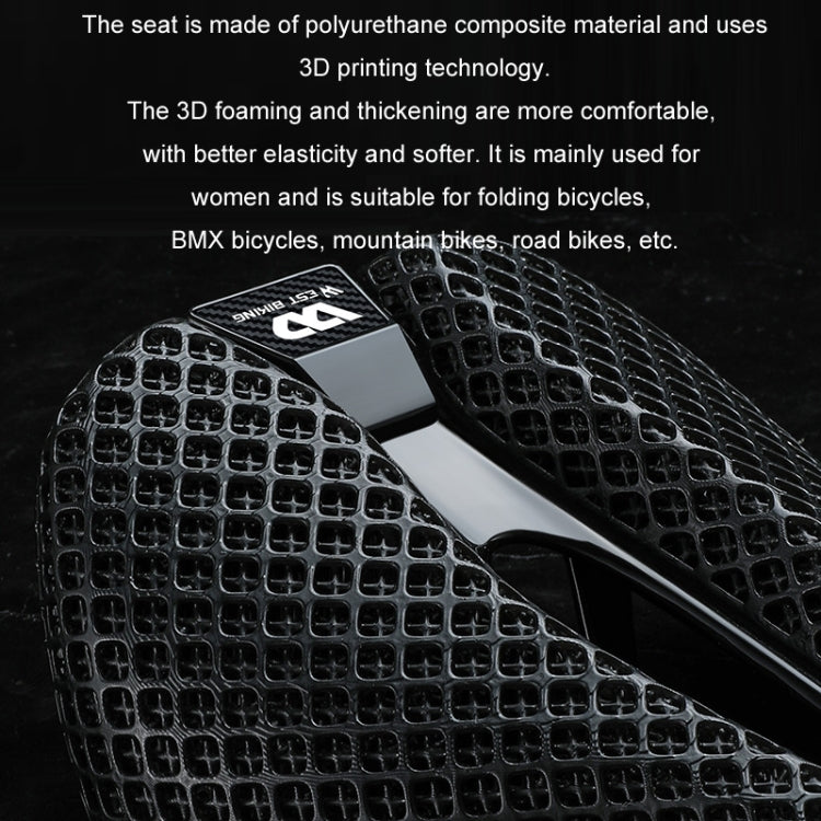 WEST BIKING Road Bicycle Carbon Fiber Ultralight Breathable Seat - Black