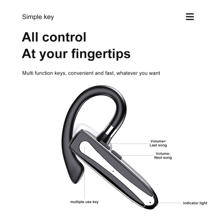 Bluetooth Earphone With Digital Display Charging Compartment Wireless Earphone For Car Talking Noise Reduction - 530-1 Flagship Version