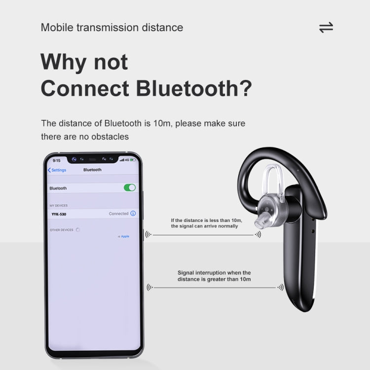 Bluetooth Earphone With Digital Display Charging Compartment Wireless Earphone For Car Talking Noise Reduction - 530-1 Flagship Version