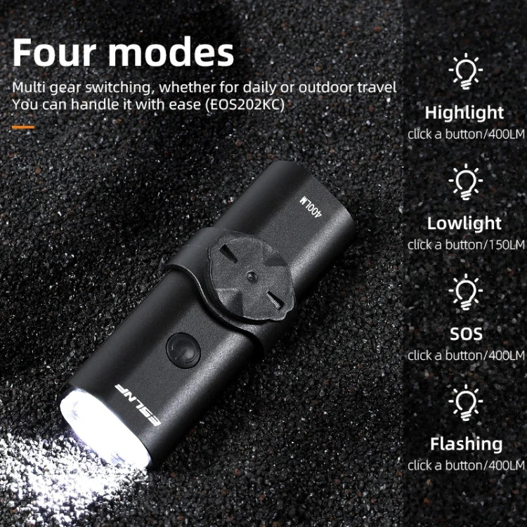 ESLNF Mountain Bike Headlight Waterproof Aluminum USB Charging Road Bike Light Cycling Gear - 400LM