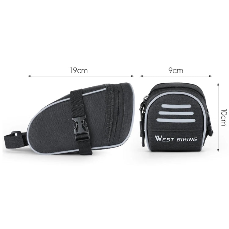 WEST BIKING Bicycle Saddle Tail Bag Portable Mini Tool Bag - Black