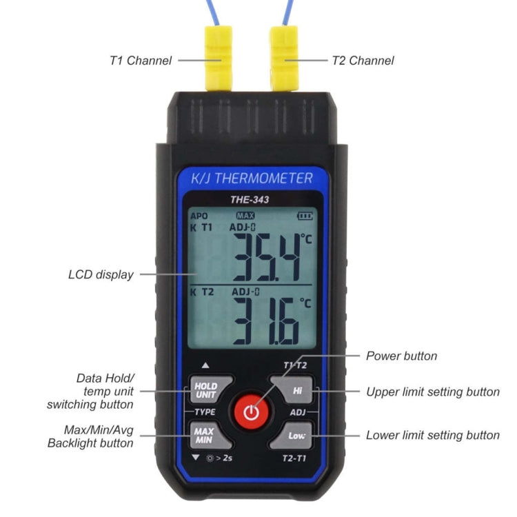 K-type Industrial High-precision Contact Probe Electronic Temperature Gauge - THE-343