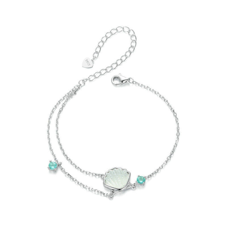 S925 Sterling Silver Platinum-Plated Summer Ocean-Style Shell Bracelet - BSB186