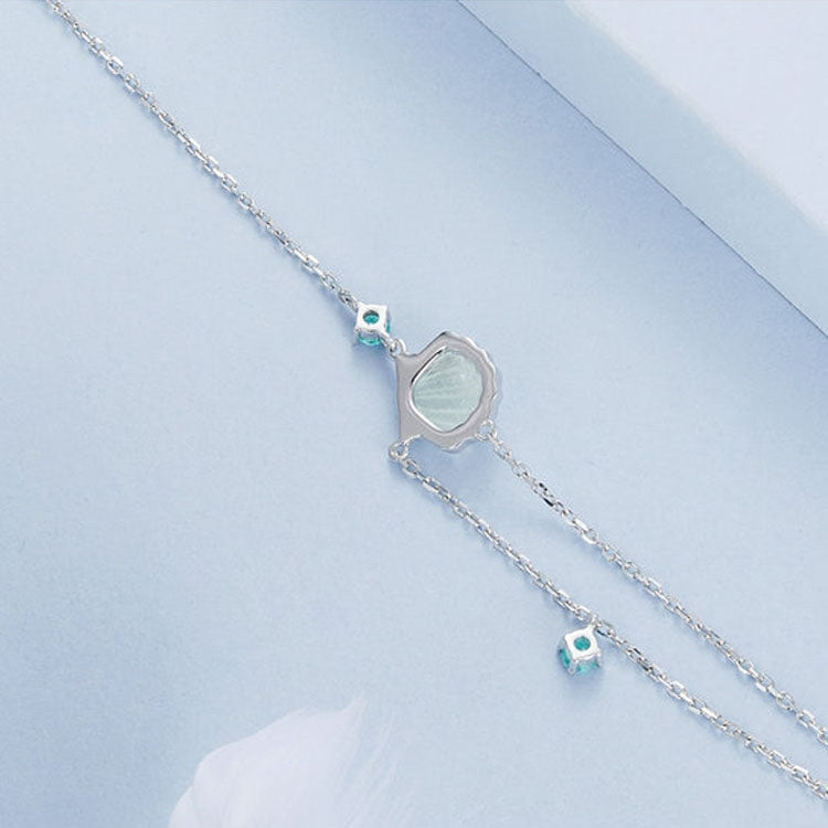 S925 Sterling Silver Platinum-Plated Summer Ocean-Style Shell Bracelet - BSB186