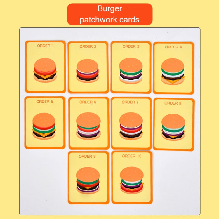 Children Simulation Wooden Pretend Play Puzzle Food Matching Toys, Style: Hamburger