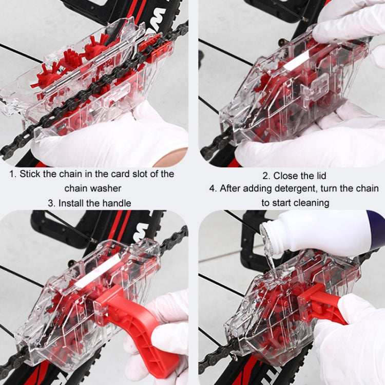 Bicycle Chain Cleaner Visual Immersion Chain Cleaner Brush Road Bike Cleaning Tool - Transparent