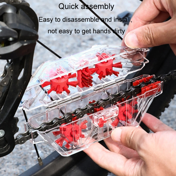 Bicycle Chain Cleaner Visual Immersion Chain Cleaner Brush Road Bike Cleaning Tool - Transparent