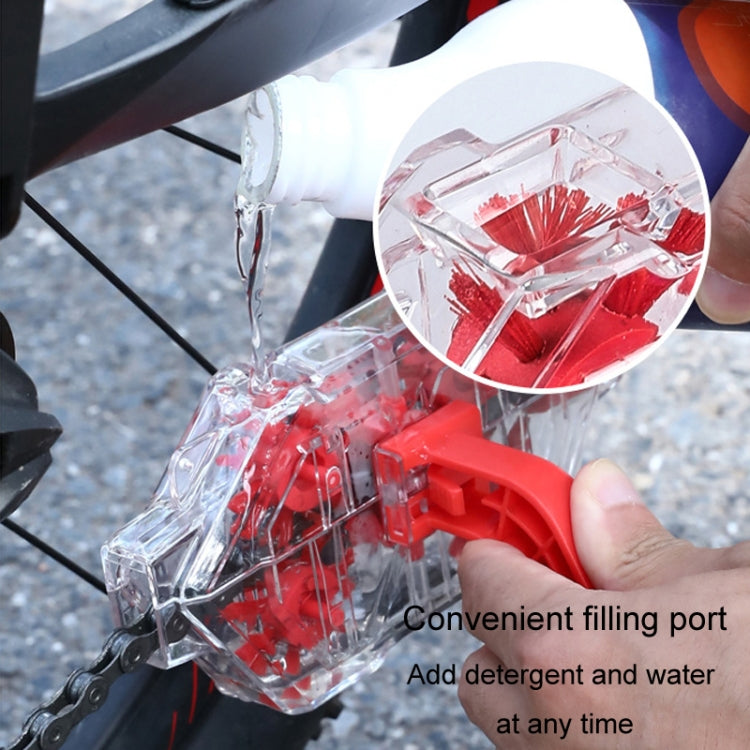 Bicycle Chain Cleaner Visual Immersion Chain Cleaner Brush Road Bike Cleaning Tool - Transparent