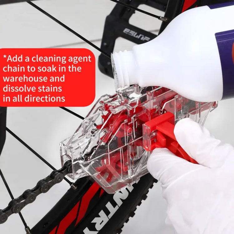 Bicycle Chain Cleaner Visual Immersion Chain Cleaner Brush Road Bike Cleaning Tool - Transparent