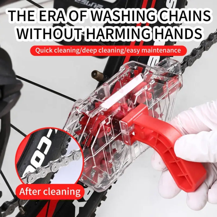 Bicycle Chain Cleaner Visual Immersion Chain Cleaner Brush Road Bike Cleaning Tool - Transparent