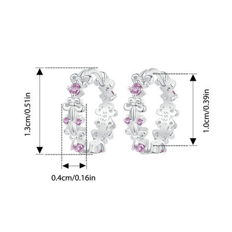 S925 Sterling Silver Platinum-plated Iris Earrings - BSE1046