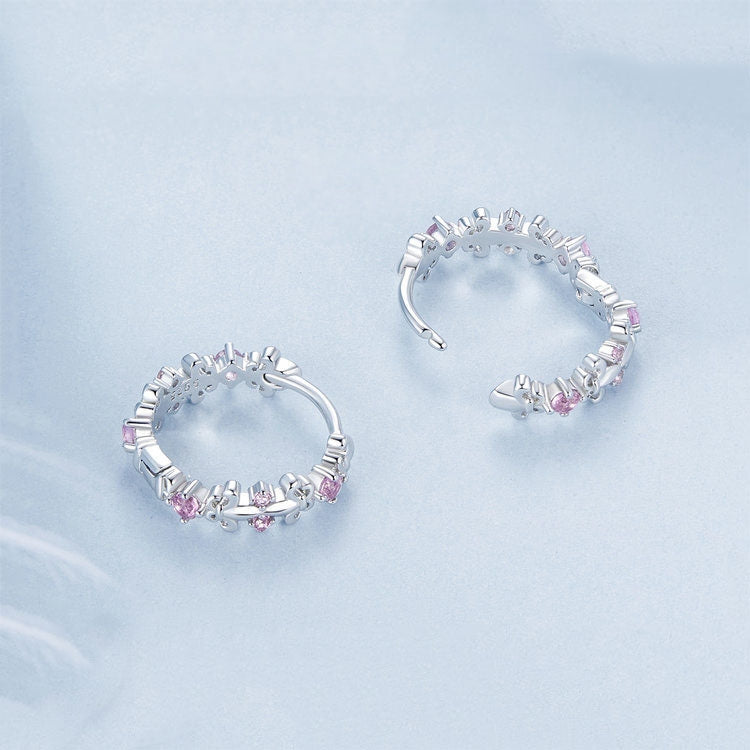 S925 Sterling Silver Platinum-plated Iris Earrings - BSE1046
