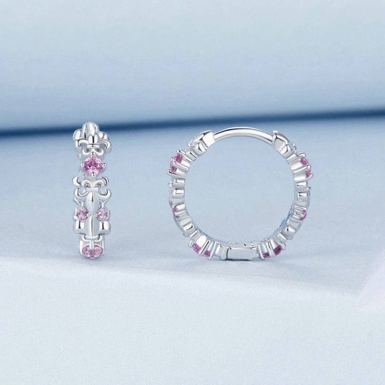 S925 Sterling Silver Platinum-plated Iris Earrings - BSE1046