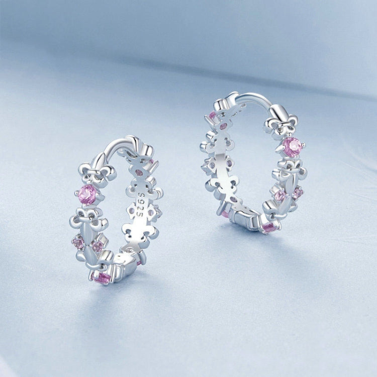S925 Sterling Silver Platinum-plated Iris Earrings - BSE1046