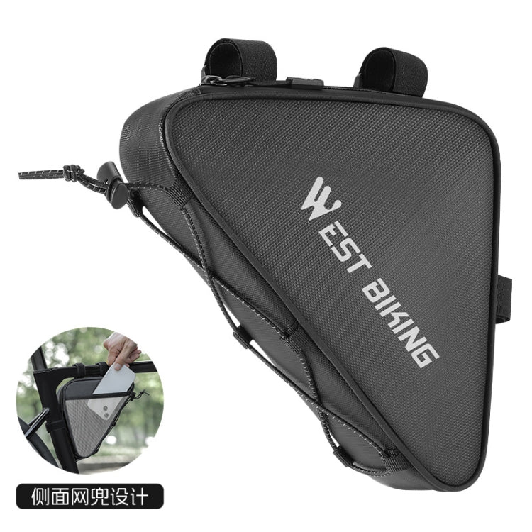 WEST BIKING Bicycle Crossbar Triangle Bag Cycling Equipment Tool Bag - Black
