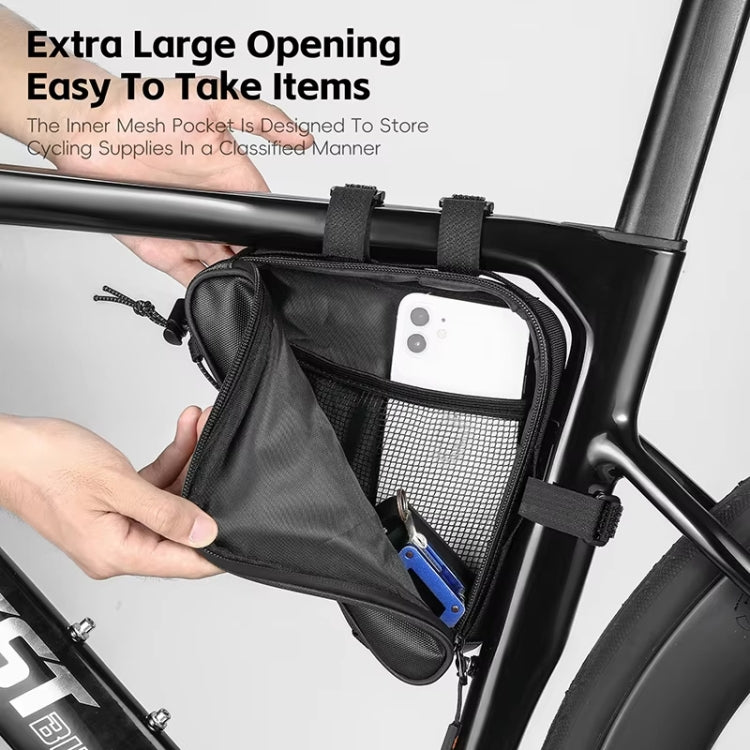 WEST BIKING Bicycle Crossbar Triangle Bag Cycling Equipment Tool Bag - Black