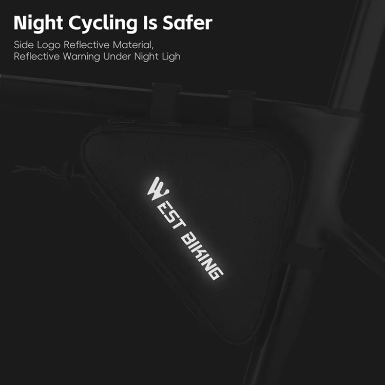 WEST BIKING Bicycle Crossbar Triangle Bag Cycling Equipment Tool Bag - Black