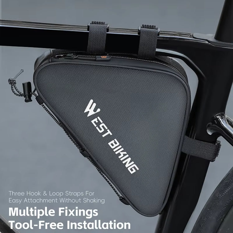 WEST BIKING Bicycle Crossbar Triangle Bag Cycling Equipment Tool Bag - Black