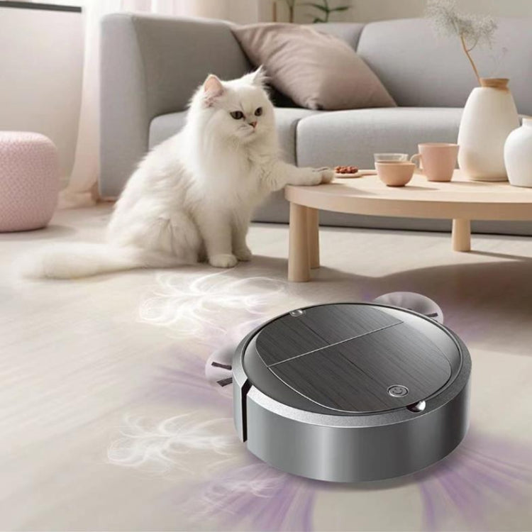Intelligent Sweeper Robot Home Automatic 3 In 1 Integrated Cleaning Machine Vacuum Cleaner, Style: Battery White