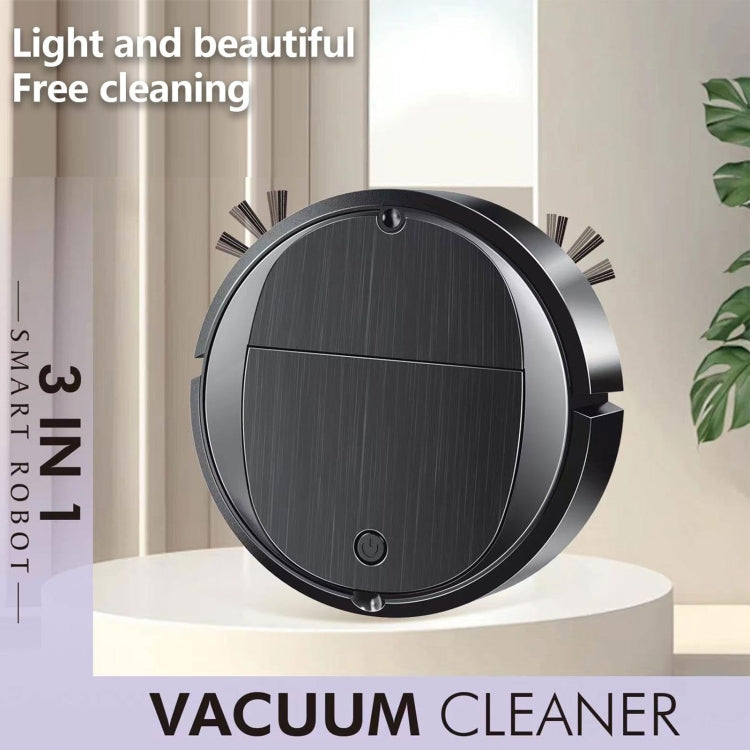 Intelligent Sweeper Robot Home Automatic 3 In 1 Integrated Cleaning Machine Vacuum Cleaner, Style: Rechargeable Black