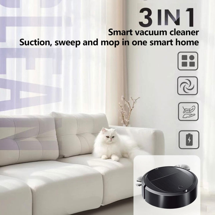 Intelligent Sweeper Robot Home Automatic 3 In 1 Integrated Cleaning Machine Vacuum Cleaner, Style: Rechargeable White