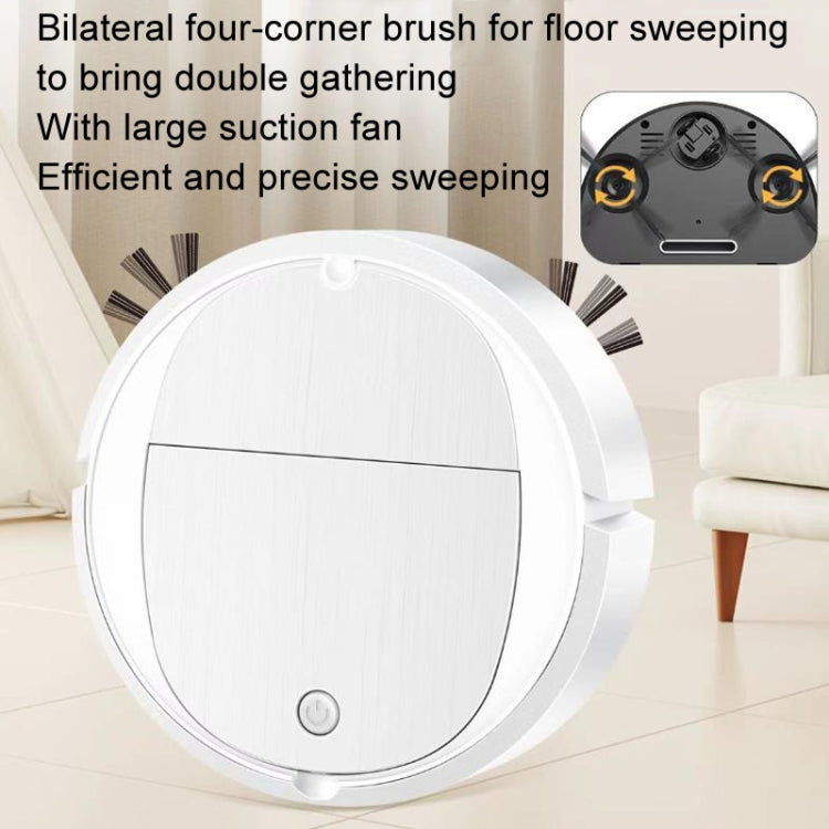 Intelligent Sweeper Robot Home Automatic 3 In 1 Integrated Cleaning Machine Vacuum Cleaner, Style: Rechargeable White