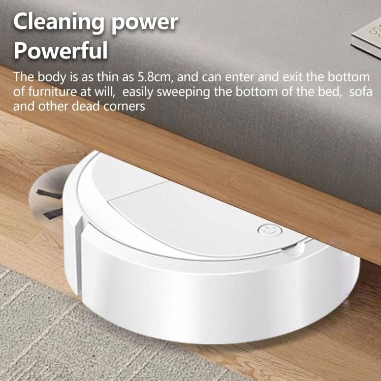 Intelligent Sweeper Robot Home Automatic 3 In 1 Integrated Cleaning Machine Vacuum Cleaner, Style: Battery White