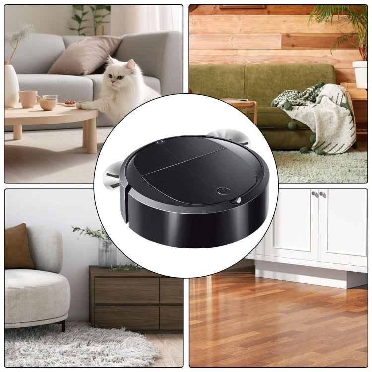Intelligent Sweeper Robot Home Automatic 3 In 1 Integrated Cleaning Machine Vacuum Cleaner, Style: Battery White