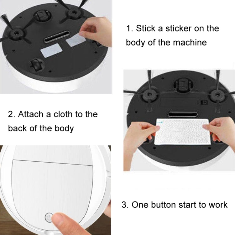 Intelligent Sweeper Robot Home Automatic 3 In 1 Integrated Cleaning Machine Vacuum Cleaner, Style: Battery Black