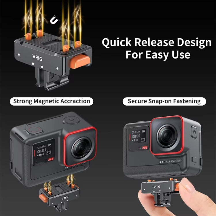 VRIG Magnetic Quick Release Adapter for Action Camera , Spec: Base+Top Cover Kit