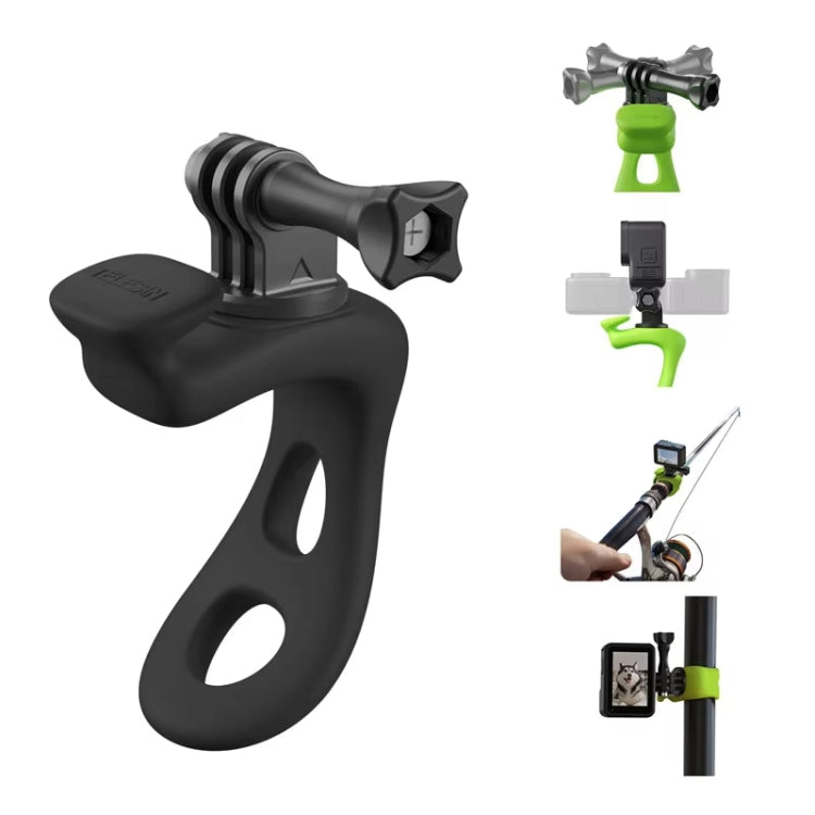 TELESIN Action Camera Mount Silicone Adjustable Mini Flexible Bracket For GoPro HERO / Insta360 / DJI Action Camera