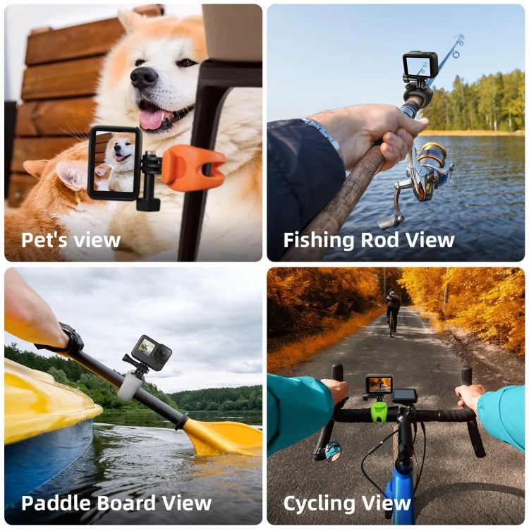 TELESIN Action Camera Mount Silicone Adjustable Mini Flexible Bracket For GoPro HERO / Insta360 / DJI Action Camera